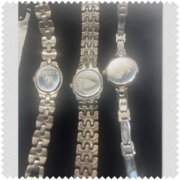 Gucci Vintage Women’s Silver Watches Set of Three - Picture 2 of 2